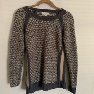 Pink Rose Gray and Cream Long Sleeve Sweater